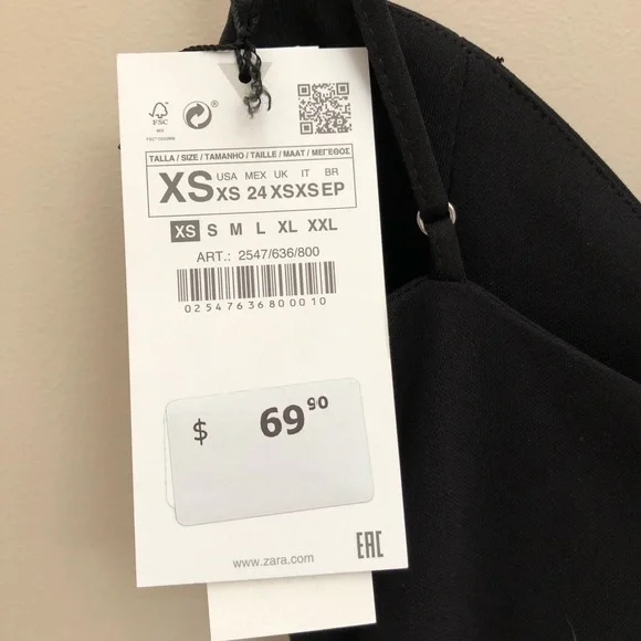 Zara current style from this season ladies XS black dress. - Picture 4 of 7